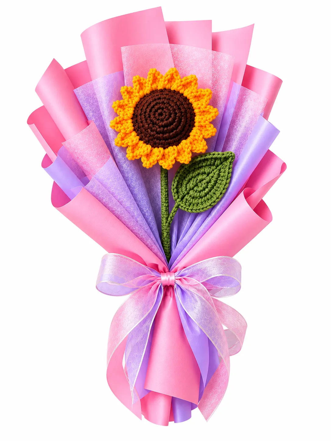 Handmade Crochet Sunflower Bouquet