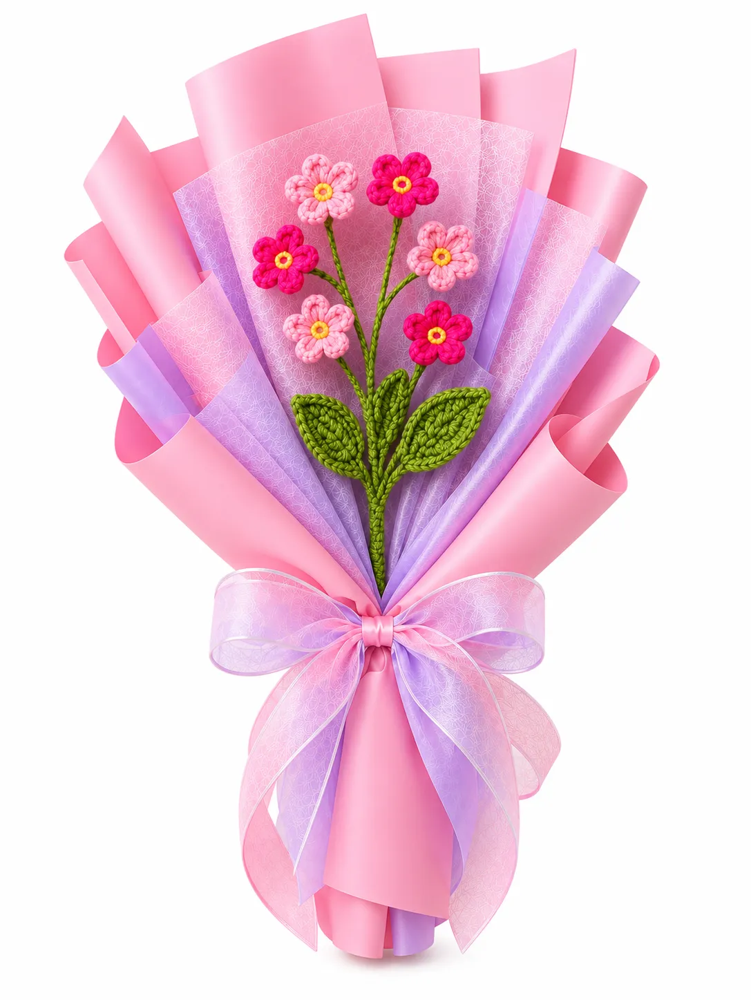 Pink & Lavender Handmade Flower Bouquet