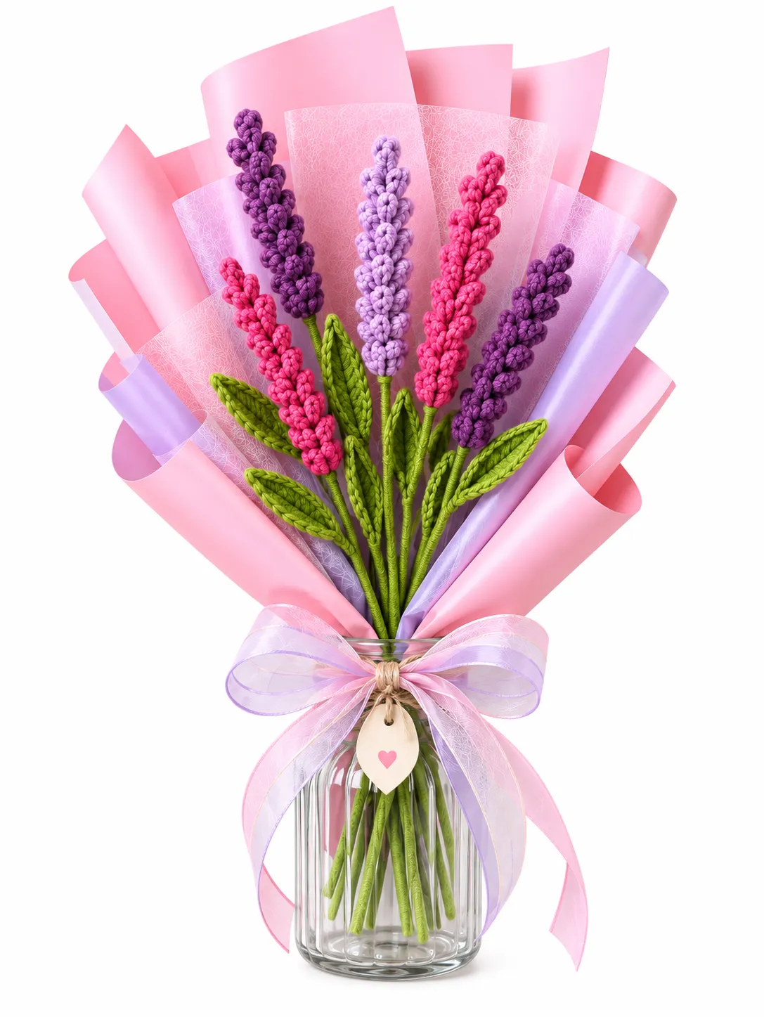 Pink & Lavender Handmade Lavender Bouquet